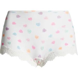 Skims Fits Everybody Lace Boyshort in Marble Candy Heart sz Med